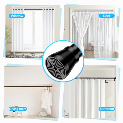 2pcs Silver Adjustable Tension Curtain Rod D34915