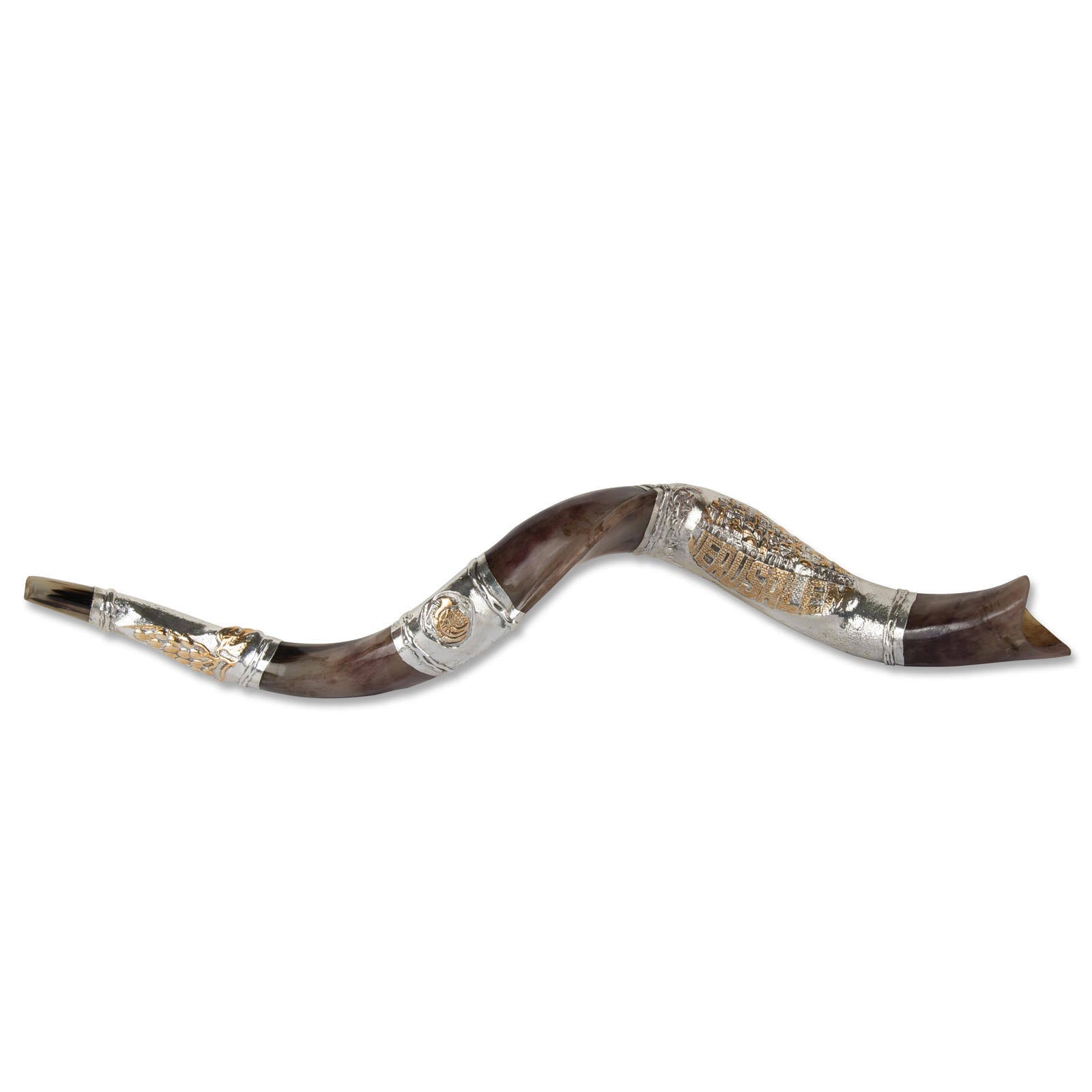 Sterling Silver Plated Yemenite Kudu Shofar Q1604