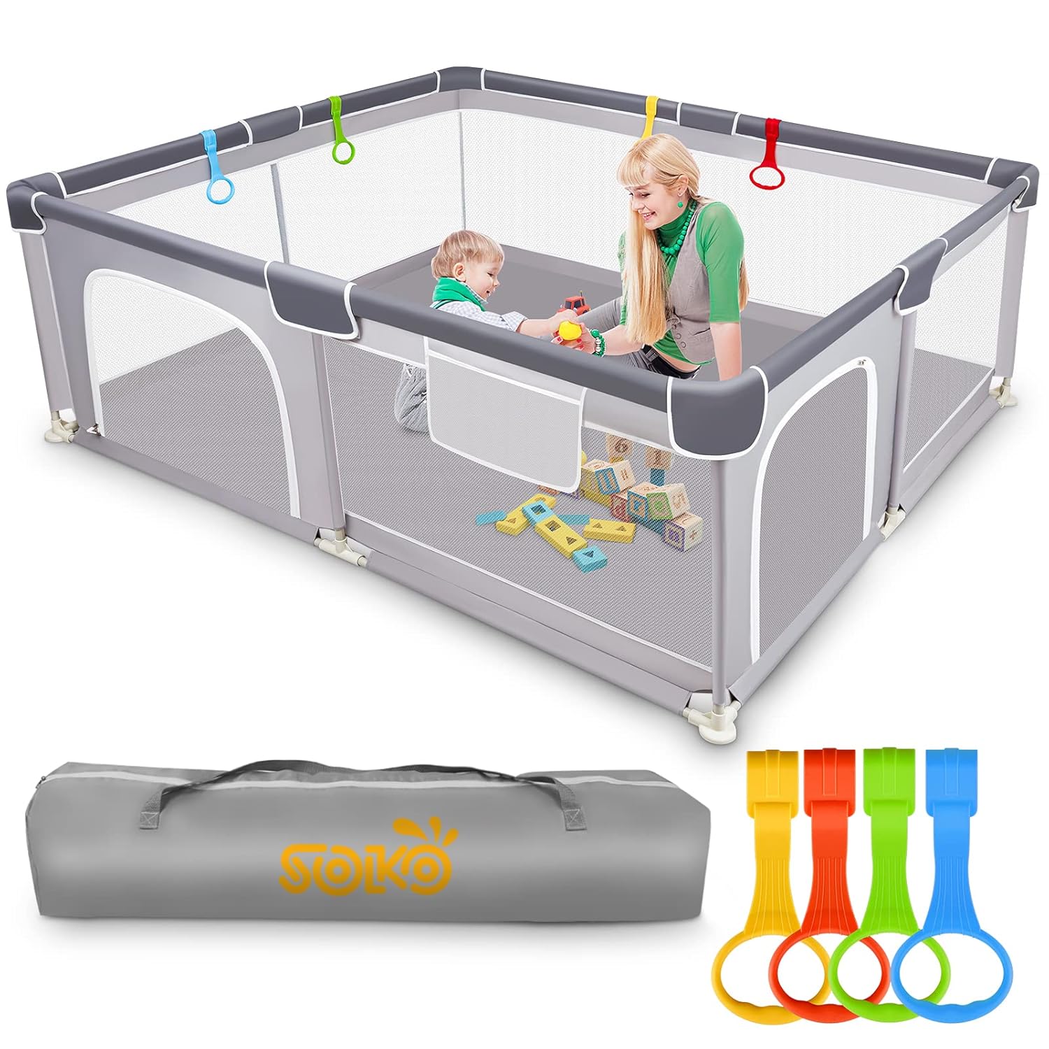 Extra Large Baby Playpen with Soft Breathable Mesh A4539