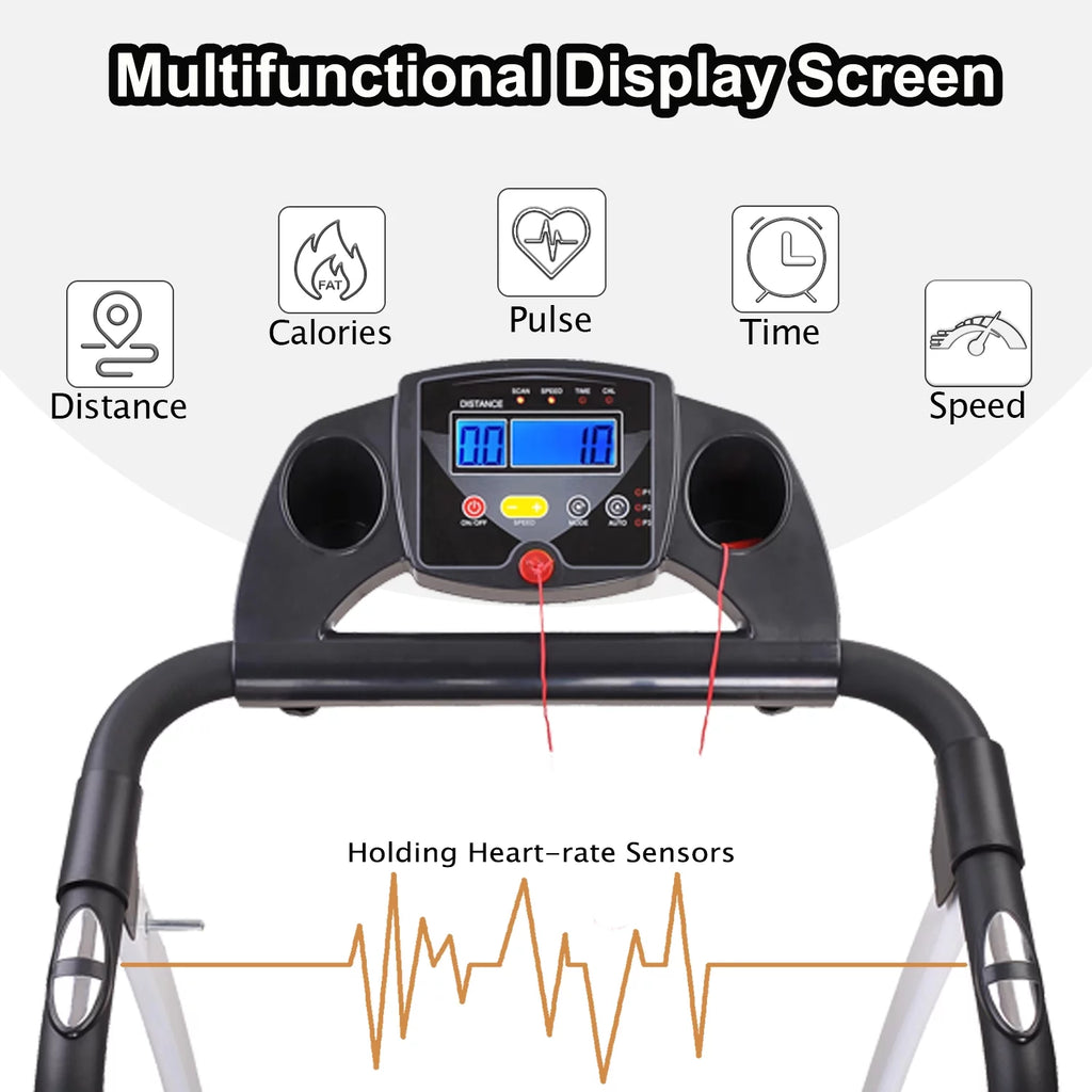 White Foldable Electric Treadmill H227