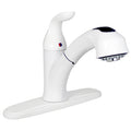 White Single Handle Pull Out Kitchen Faucet N6232