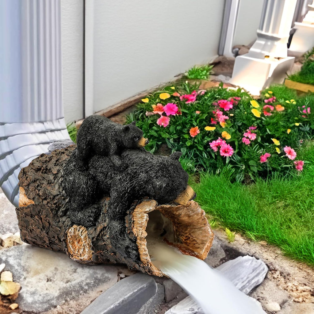 Black Bear Statue Downspout Diverter Splash Block Gutter Splash Guards N189710