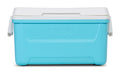 48 QT Hard-Sided Ice Chest Cooler, Aqua Blue and White R96175