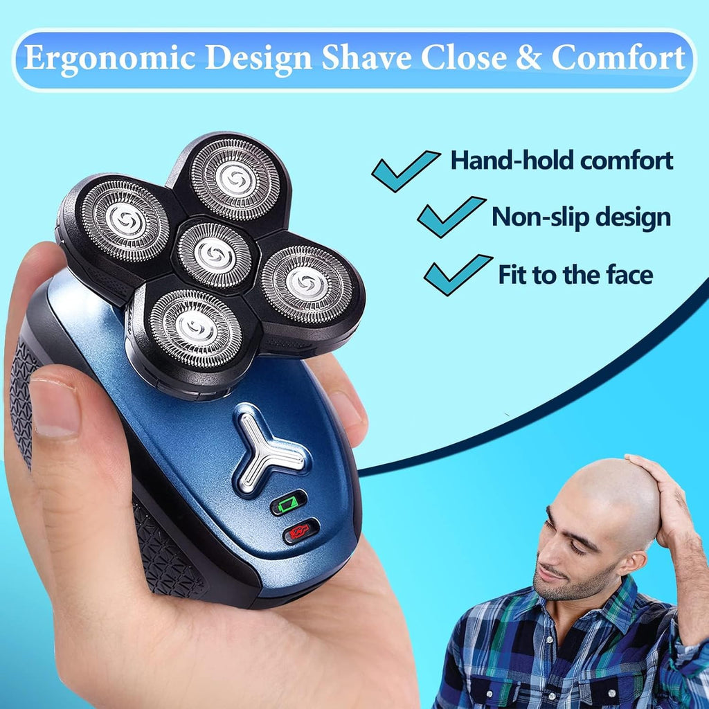 5 in 1 Cordless Waterproof Electric Rotary Head Shaver F96204