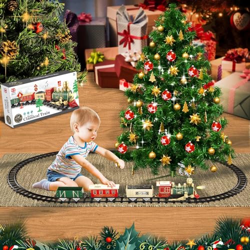Christmas Train Set with Lights, Sounds, 3 Cars & 10 Tracks U640390