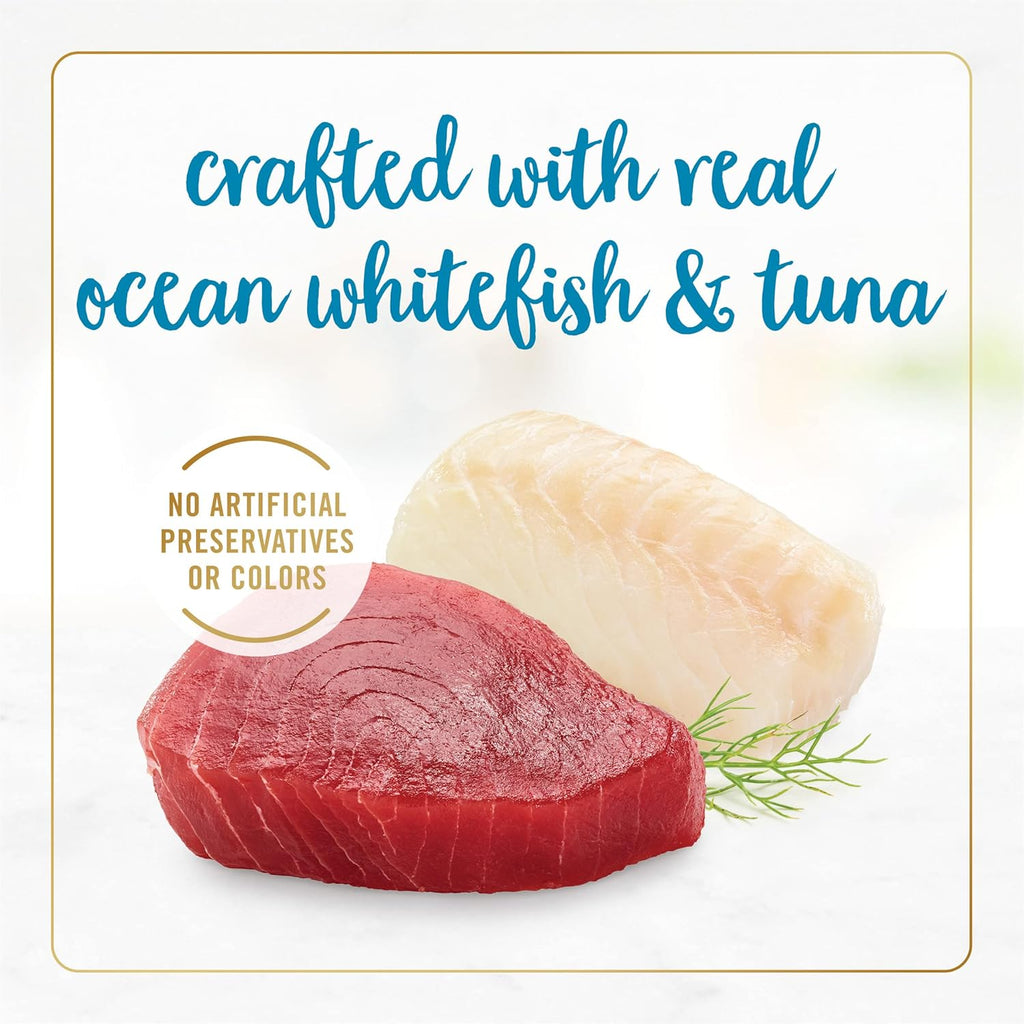 Grilled Wet Cat Food Ocean Whitefish and Tuna Feast in Gravy, Pack of 24, 3 oz. Cans L72989