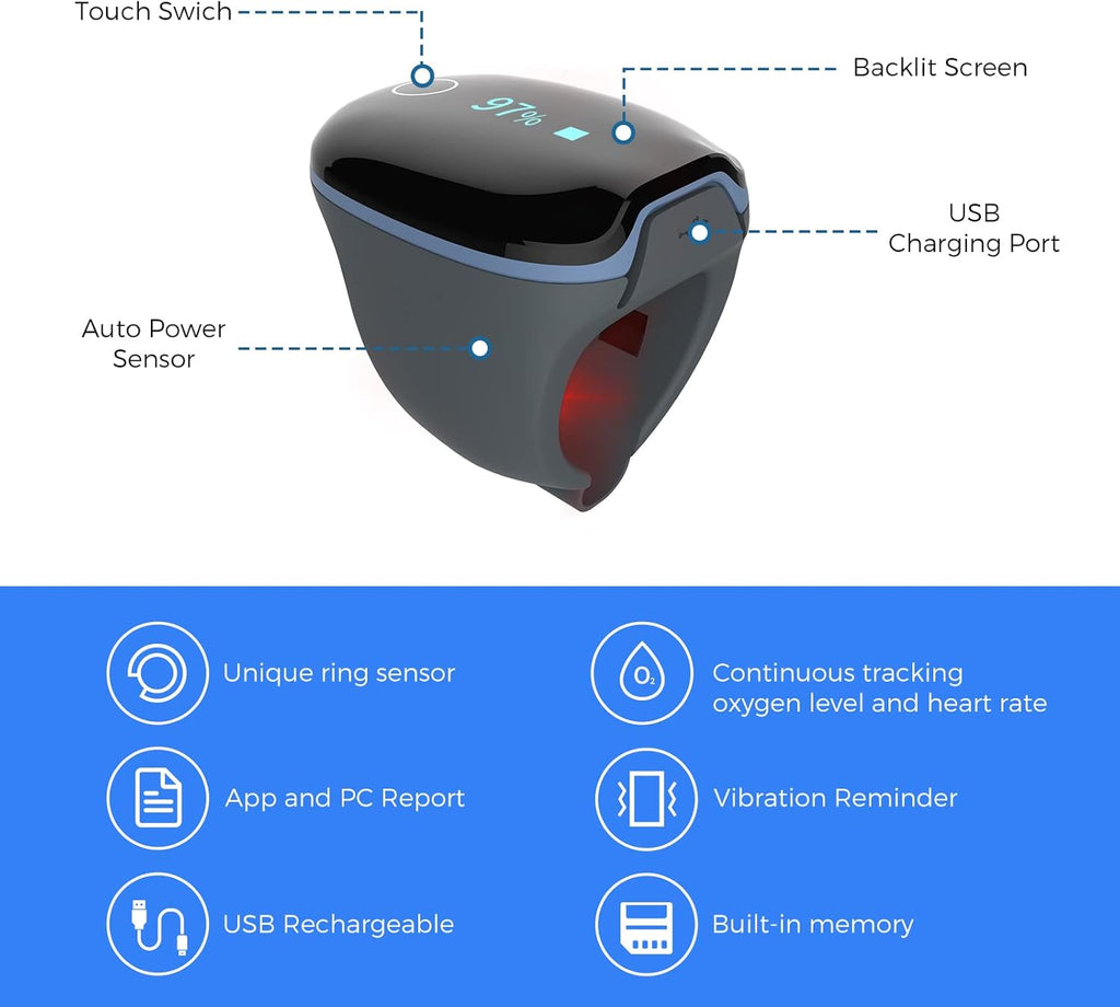 O2Ring Pulse Oximeter with Vibration Reminder P231