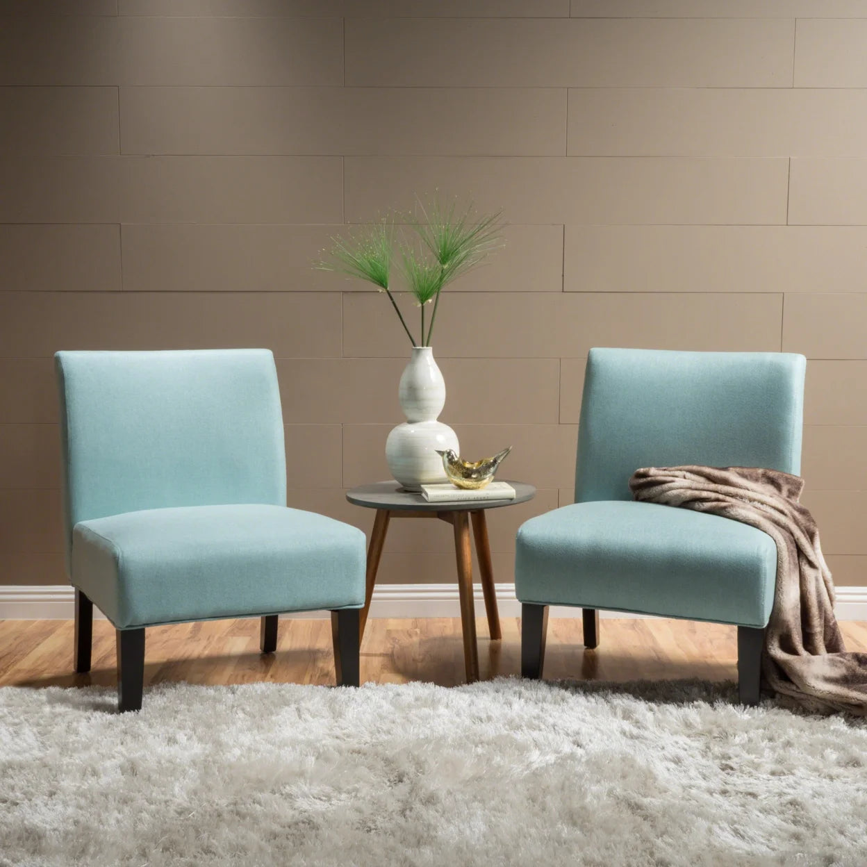 Gray Fabric Slipper Accent Chair G96053