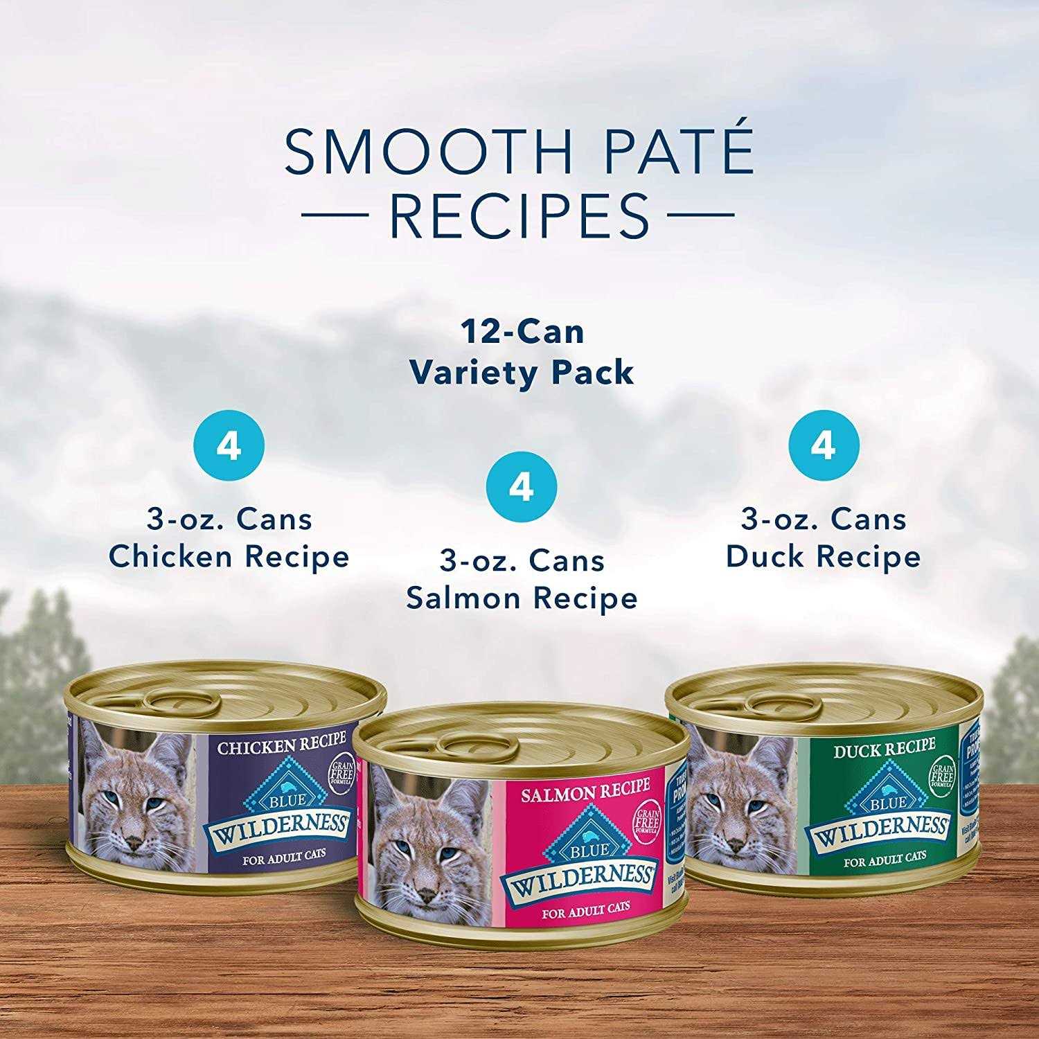 Blue Buffalo Wilderness Pate Variety Pack Wet Cat Food Y283
