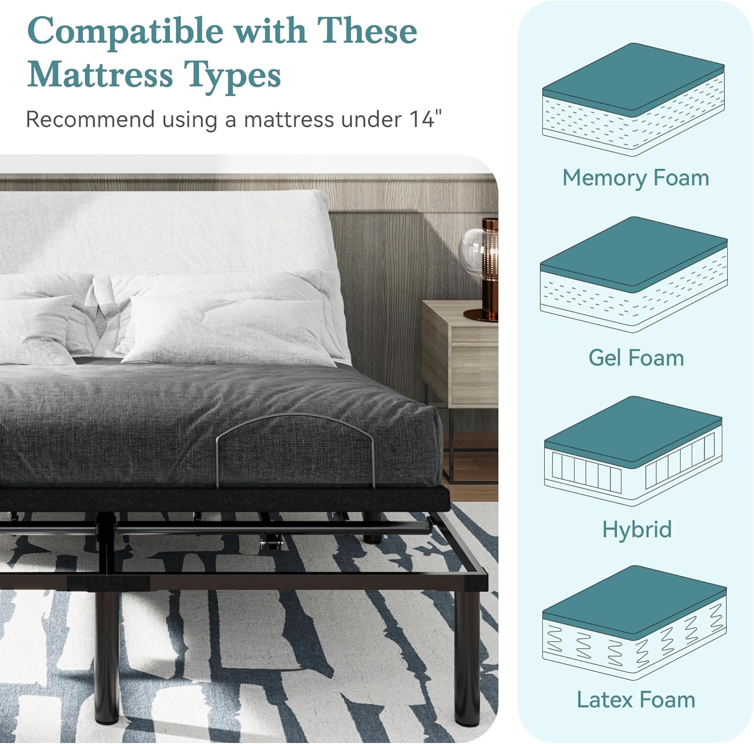 Queen Electric Adjustable Bed Base Frame R2537