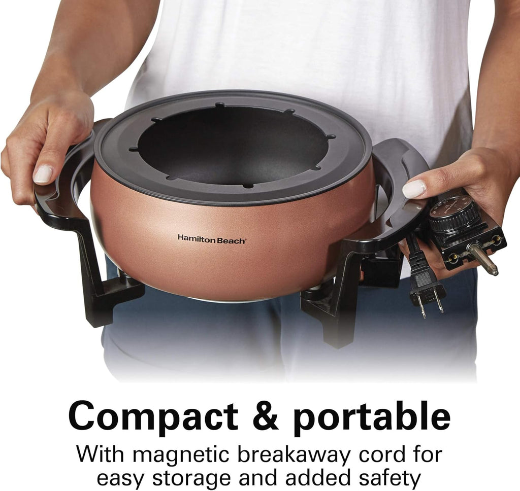 3 Quart Copper Electric Fondue Pot Set with Temperature Control I1487