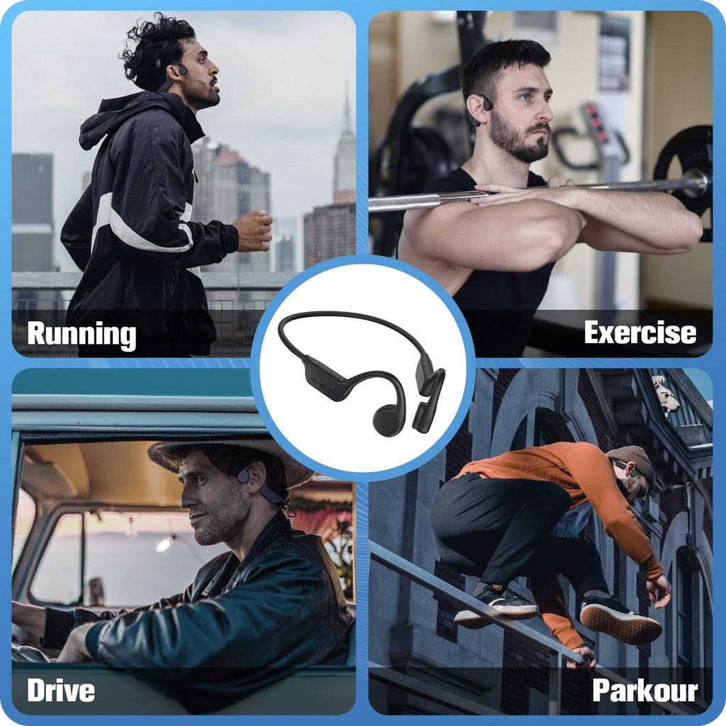 Bone Conduction Wireless Bluetooth 5.0 Open Ear Headphones with 32G Memory IP68 Waterproof G978292