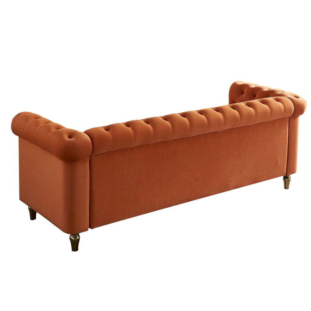 Orange Velvet Sofa 84.65 inch I784