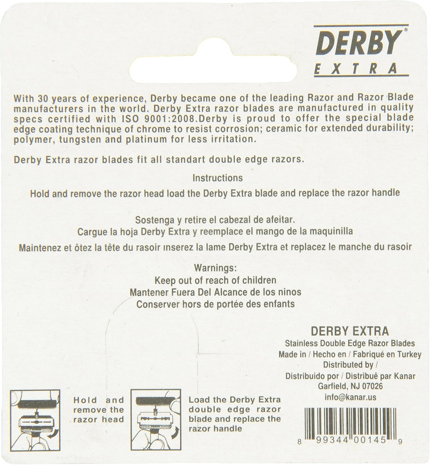 Derby Extra Double Edge Razor Blades R931835