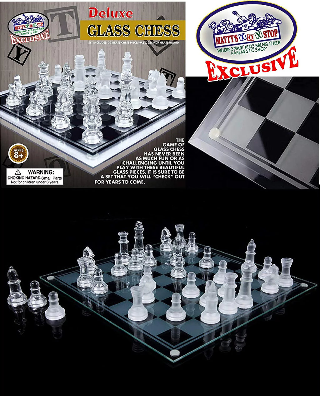 Small Glass Chess Set E9149