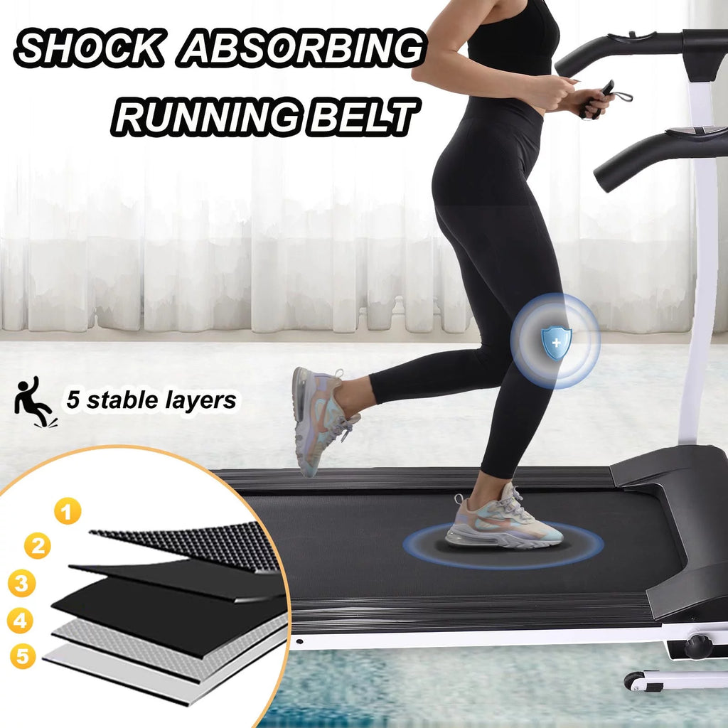 White Foldable Electric Treadmill H227