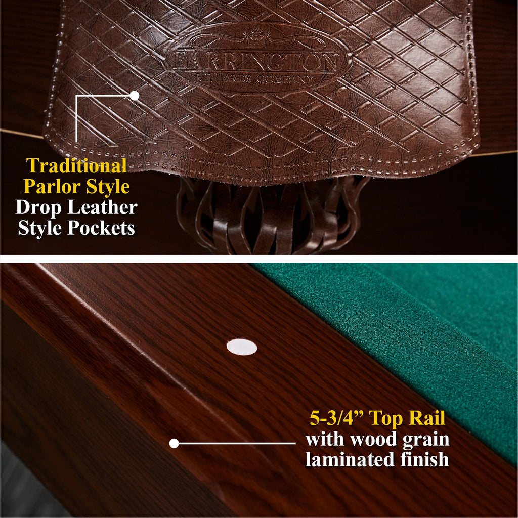 Green Ball and Claw Leg Pool Table W1753