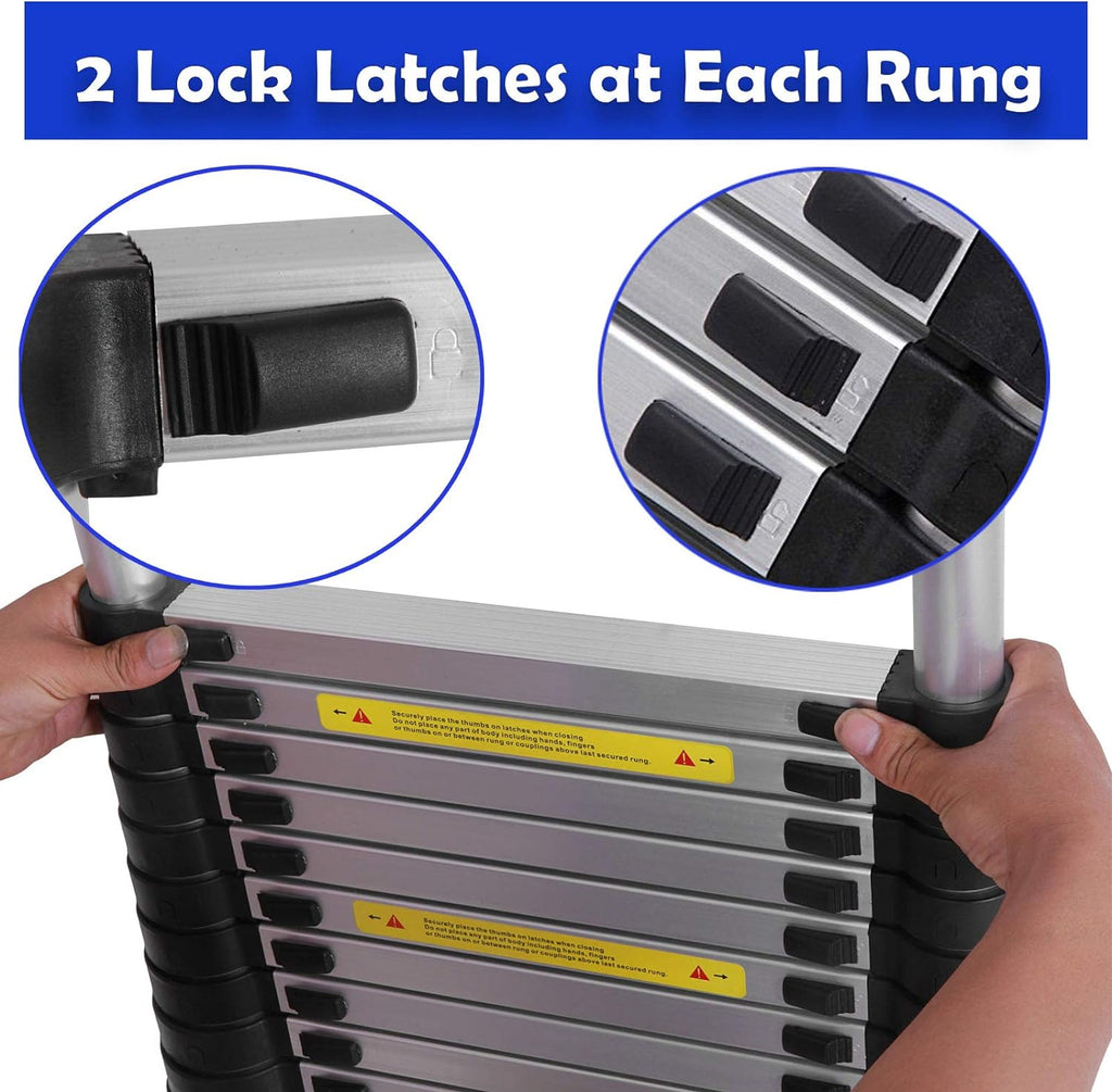20ft Aluminum Telescoping Ladder Adjustable Height Y7573
