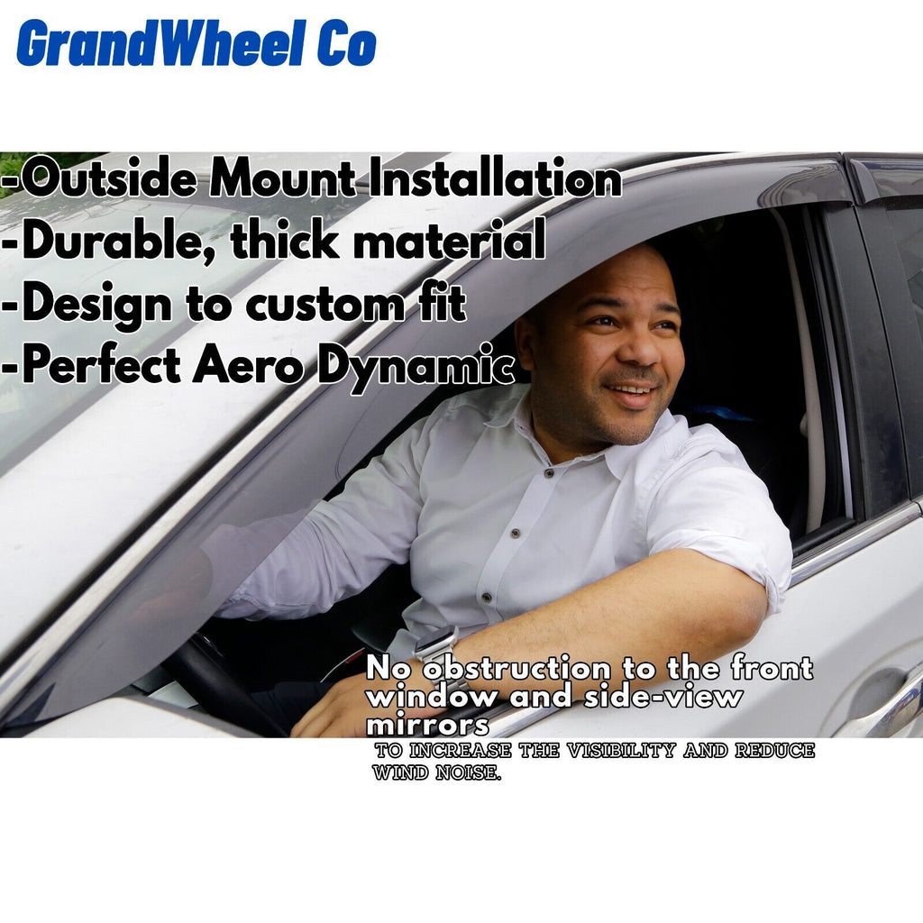 Smoke Tinted Tape-On Side Window Vent Visor Deflectors Rain Guards 4pcs P68293