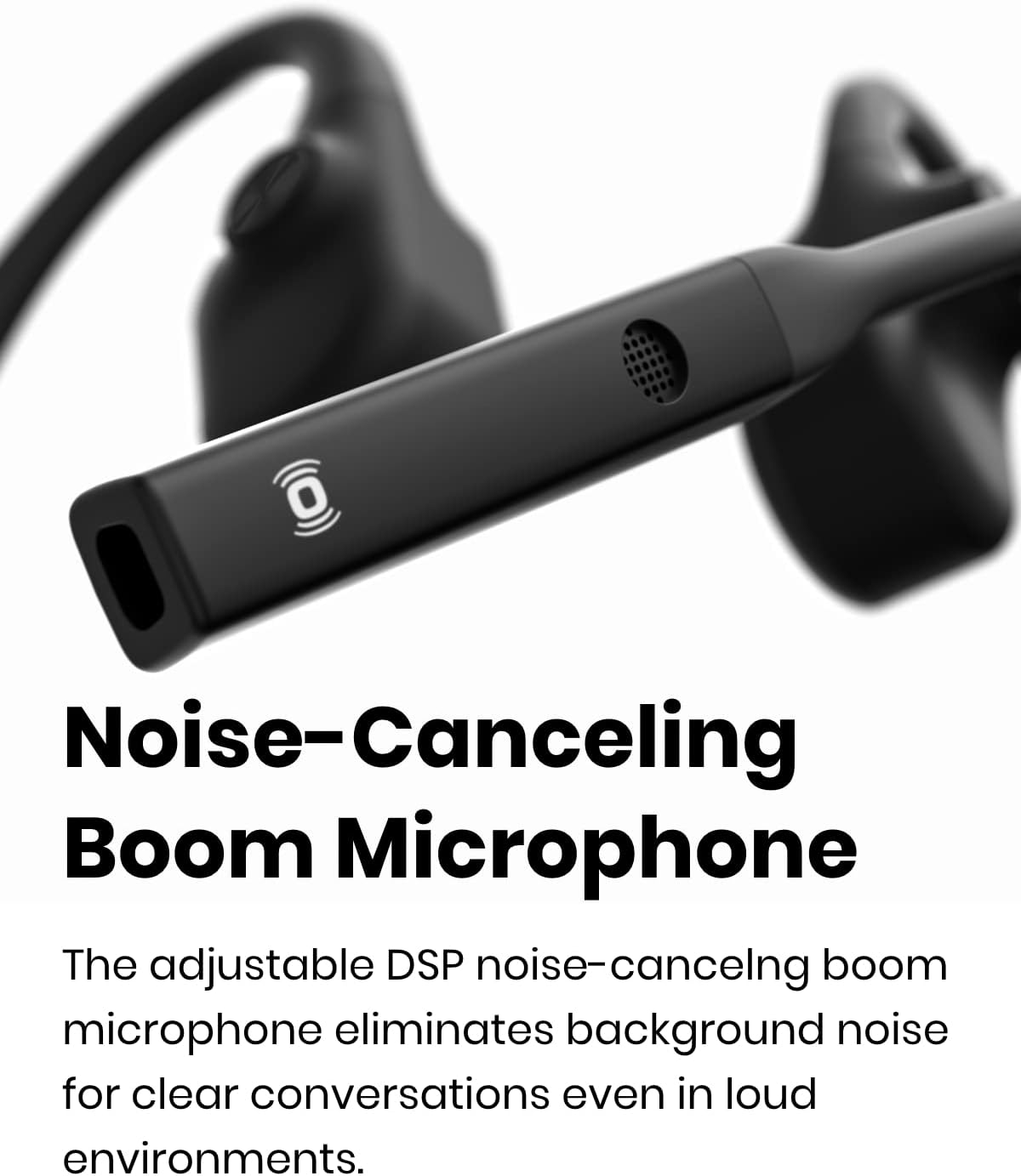 Bone Conduction Open-Ear Stereo Bluetooth Headset With Noise-Canceling Boom Microphone V47099