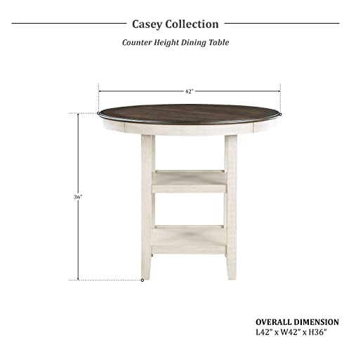 Brown/Antique White Round Dining Table Q4384