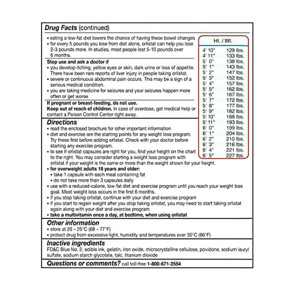 Orlistat 60Mg Capsules, 170 Count A1329