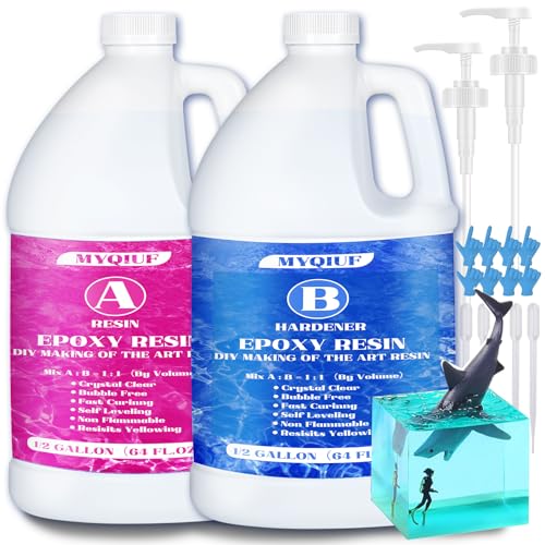 Epoxy Resin Kit, 1 Gallon/128OZ Crystal Clear Self Leveling M149