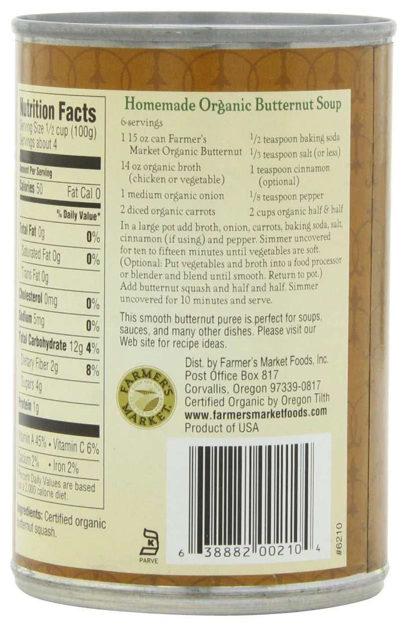 Organic Butternut Squash, 15-Ounce Cans (Pack of 12) K88816