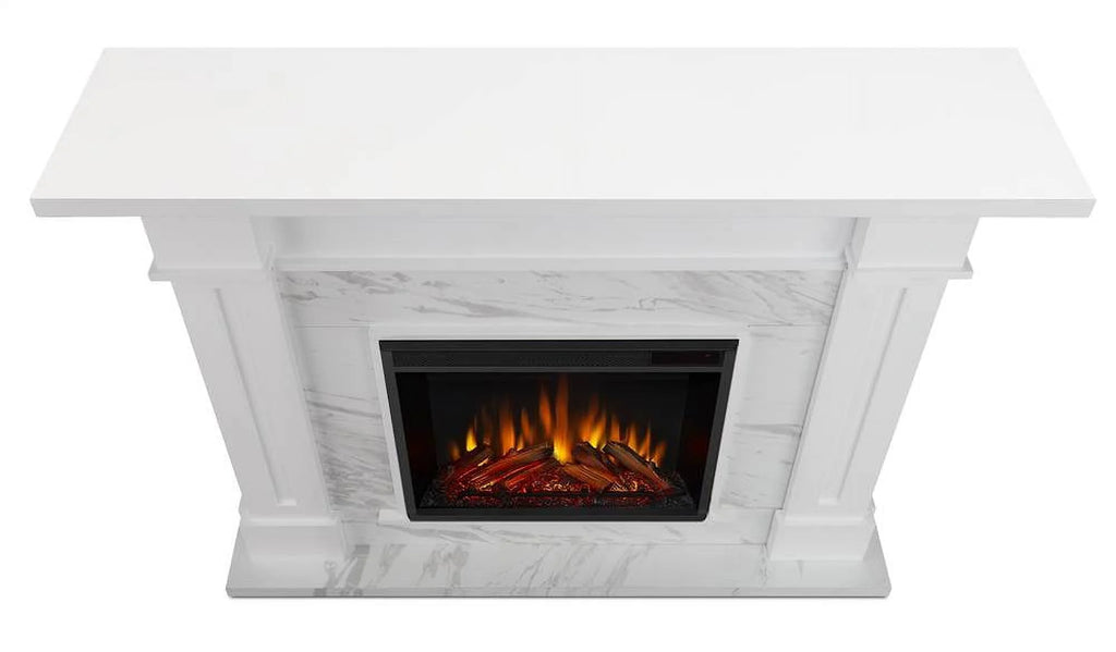 White Marble Electric Fireplace F592