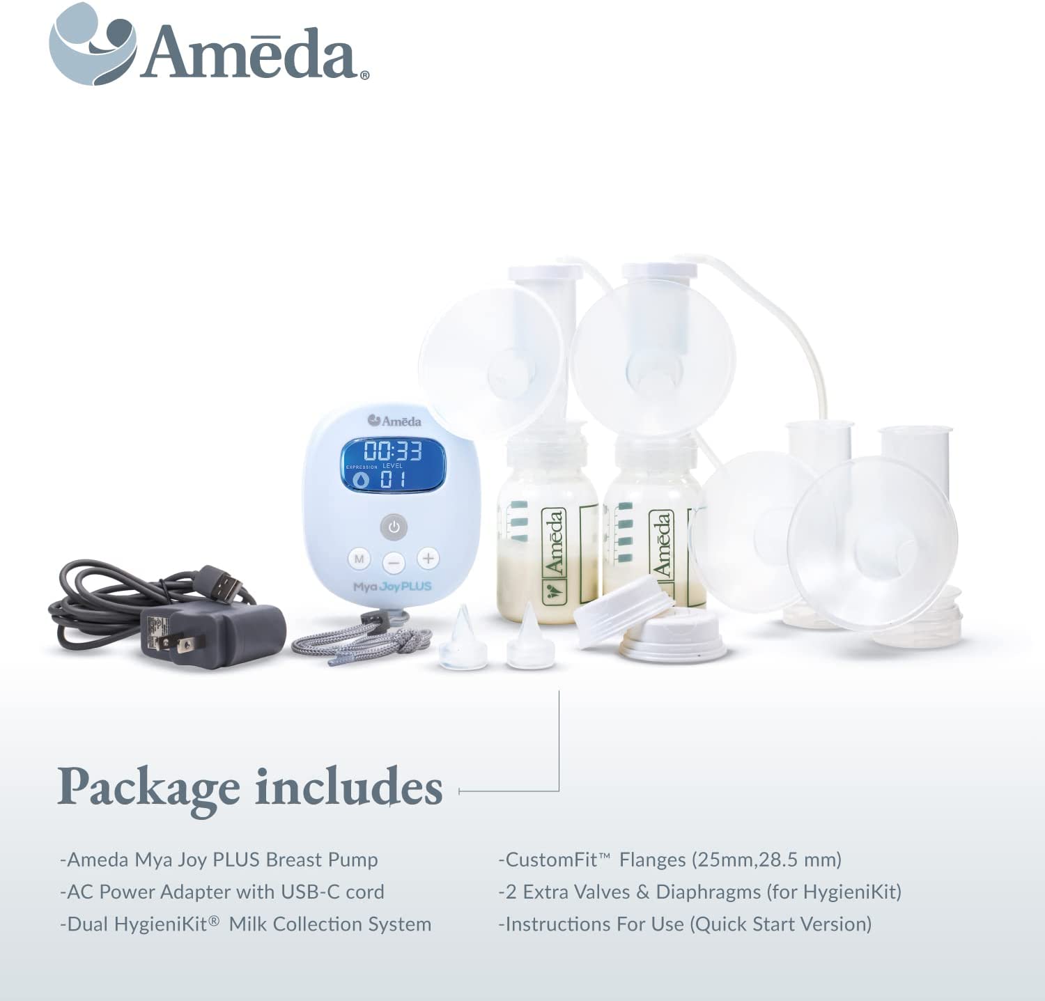White Double Electric Rechargeable Breast Pump W265