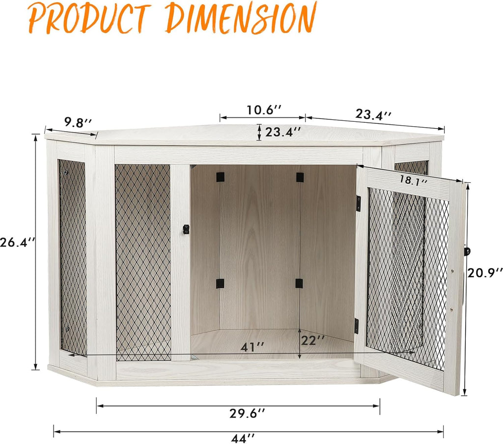 44/58inch Wooden Dog Kennel with Mesh C8041
