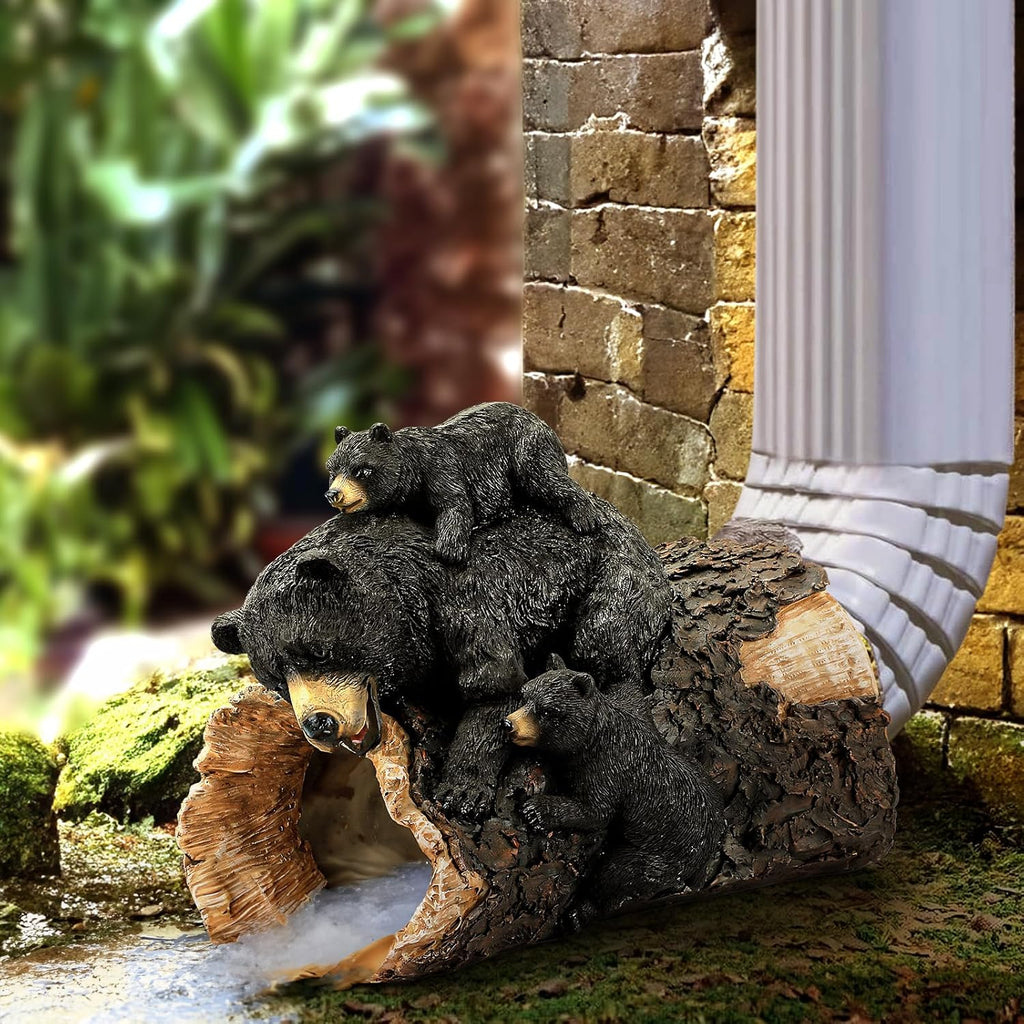 Black Bear Statue Downspout Diverter Splash Block Gutter Splash Guards N189710