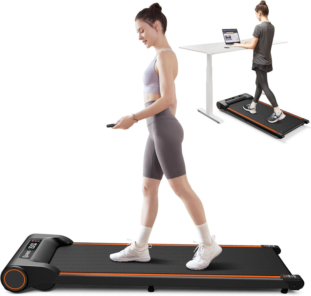 Under Desk Treadmill Walking Pad Portable 2.25HP Orange Z78705