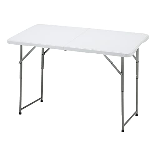 4ft Portable Plastic Folding Table with Adjustable Height I755758