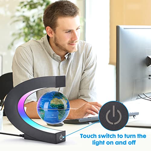 Sky Blue Magnetic Levitation Floating Globe with LED Lights D2638