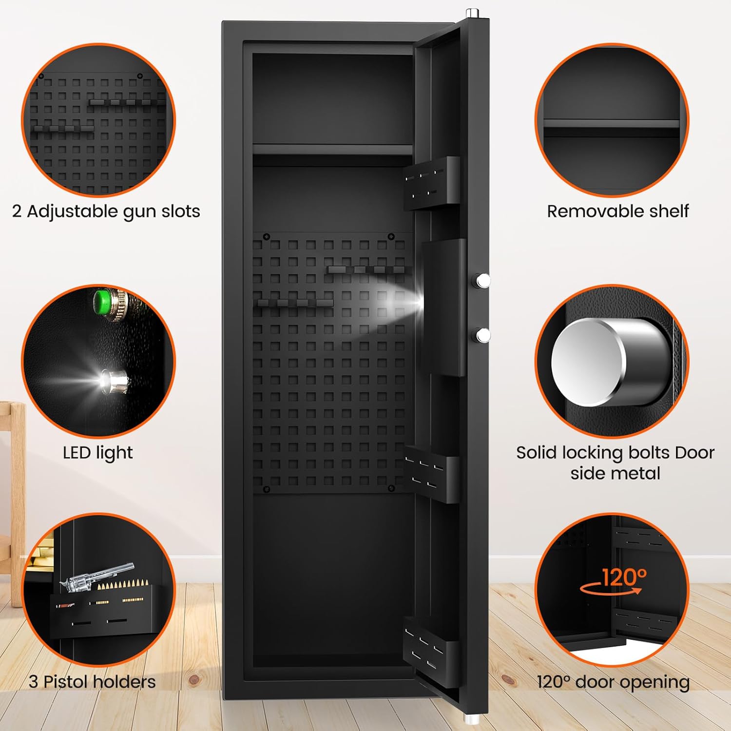 Fireproof Gun Safe with Combination & Spare Keys F11563