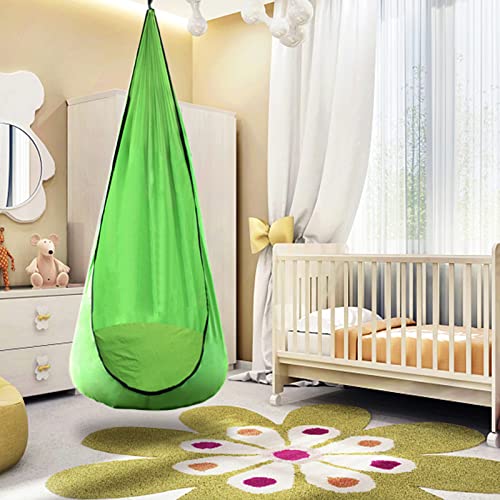 Pink Pod Swing Seat Hanging Hammock Chair with Inflatable Pillow O81902