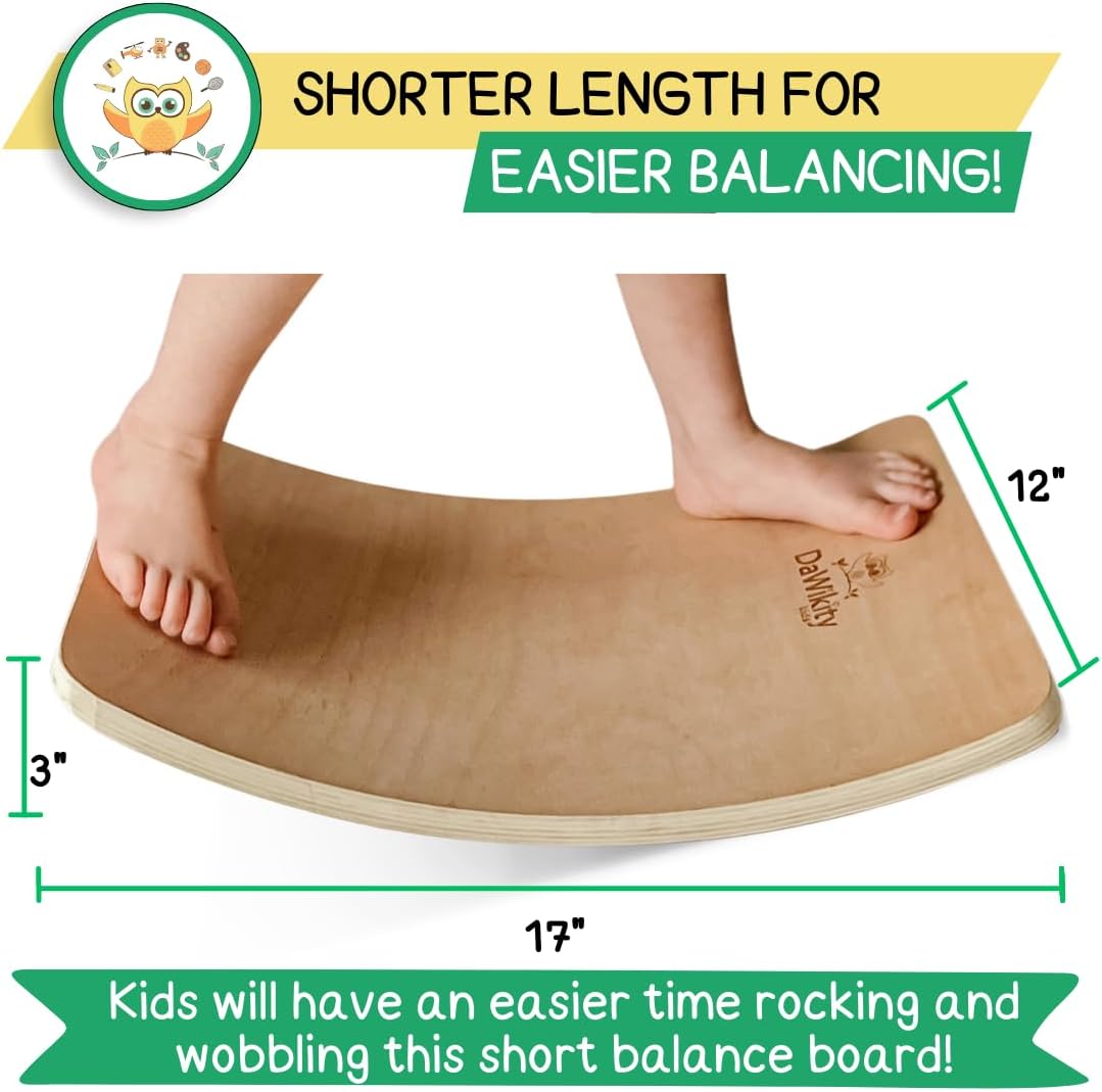 Wooden Wobble Board, 17x12x3", Up to 480 lbs Capacity D52848