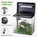 5 Gallon Glass Fish Tank with Air Pump LED Lights Filter J534733