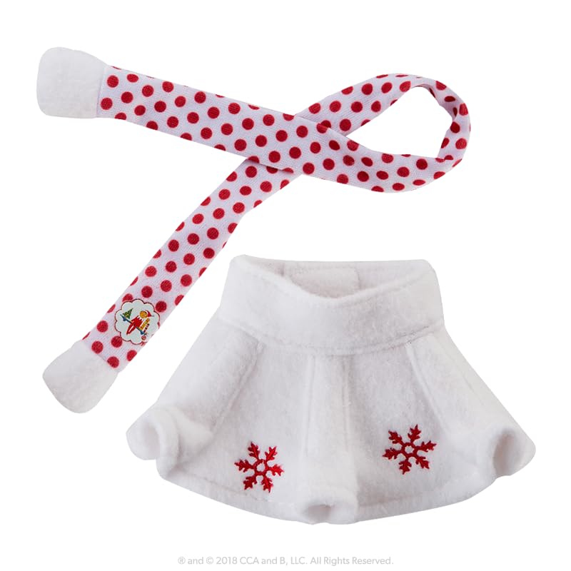 Christmas Tradition Box Set Girl Scout Elf (Blue Eyed), Story Book and Claus Couture Collection Snowflake Skirt and Scarf (Multi-Item Bundle) B81264