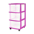 3-Tier Clear Plastic Storage Organizer Cart with Wheels F109558