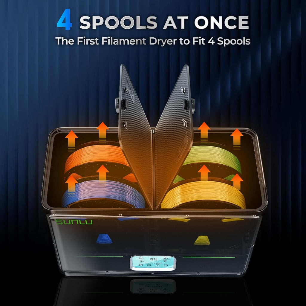 4 Spool Filament Dryer with Auto Humidity Control and PTC Heater O87676