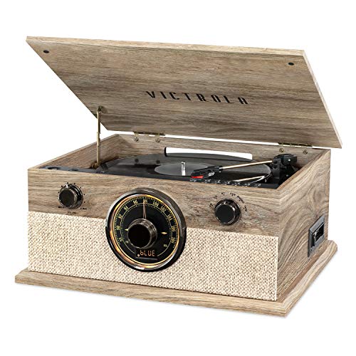 Farmhouse Oatmeal 3-Speed Turntable with Built-in Speakers Q521