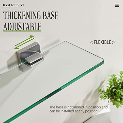 16'' x 5.6'' Tempered Glass Wall Mounted Shelf I48606