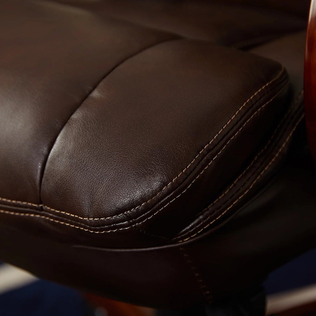 Biscuit Brown Faux Leather Ergonomic Executive Chair Y611
