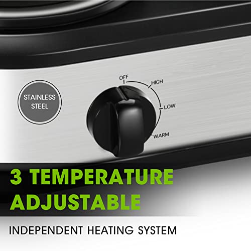 2 X 1.25QT Mini Slow Cooker with Adjustable Temp U276074