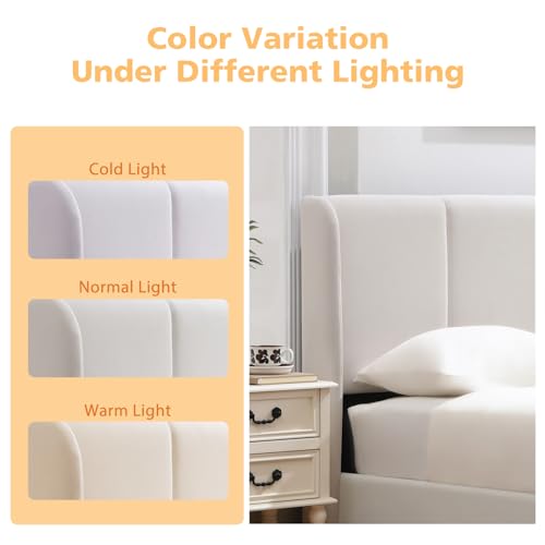 Queen Size Upholstered Storage Bed with Hydraulic Support Bars, White F113528