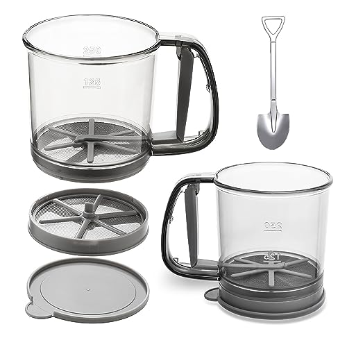 3 Cup Capacity Fine Mesh Gray Flour Sifter E67804
