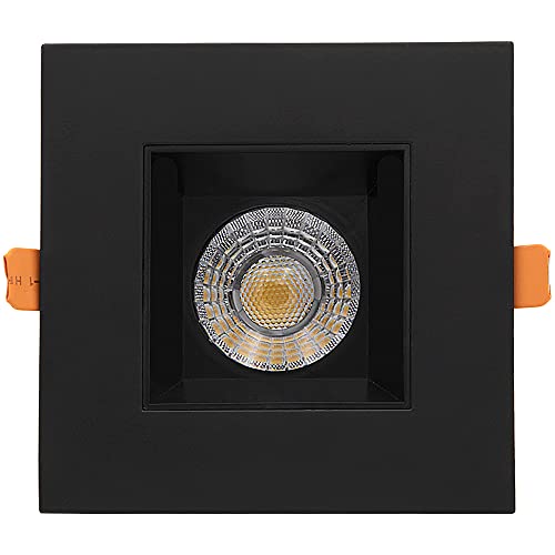 4 in. Ultra-Thin Recessed LED Downlight Canless IC Rated 1200 Lumens 5 Color Temperature Selectable Dimmable Square White Trim 90 CRI R168