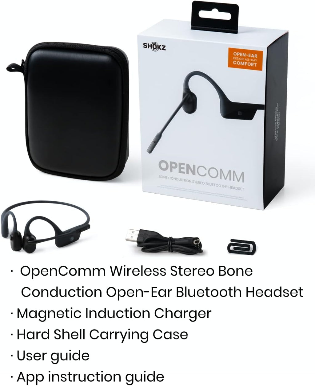 Bone Conduction Open-Ear Stereo Bluetooth Headset With Noise-Canceling Boom Microphone V47099